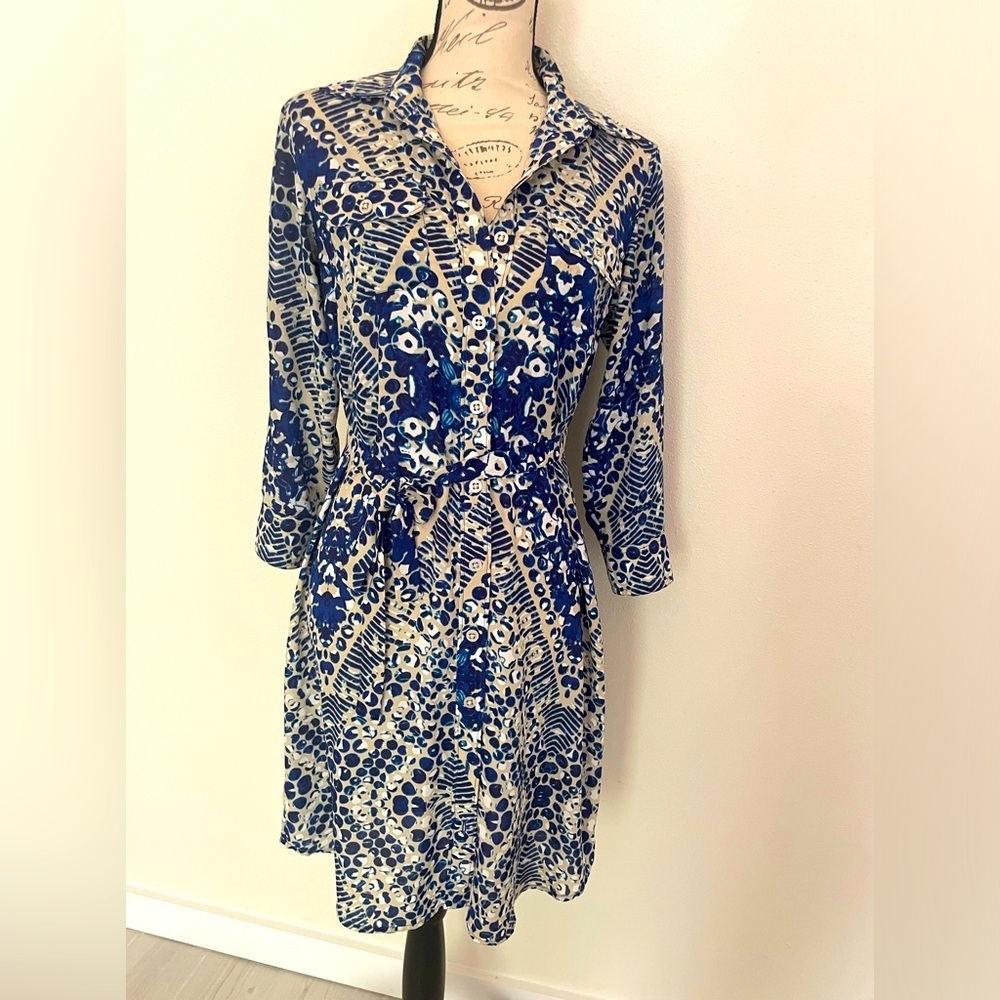 💎 CAbi button up long sleeve dress size small EUC ❤️ - Picture 1 of 10